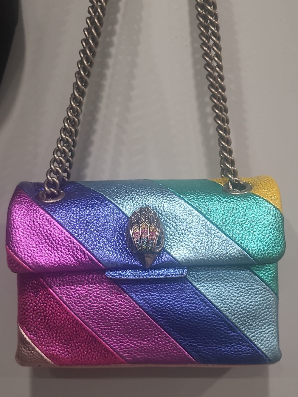 Kurt Geiger London Mini Kensington Bag, featuring a striking